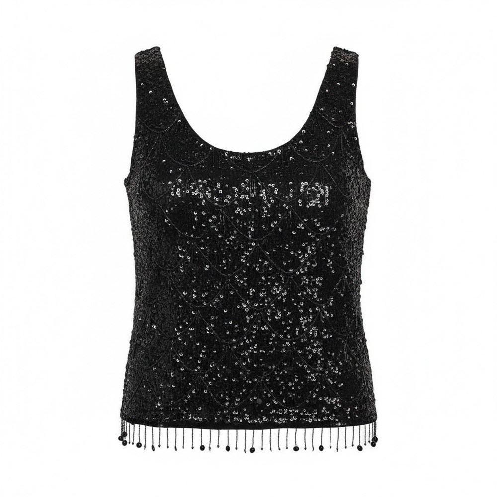 Vintage Gia Nimmo Designs for Joyce Wool Sleeveless Sequined Sweater‎ Size 10